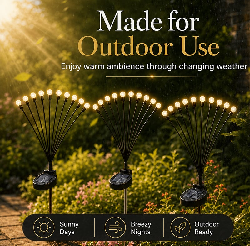 SolaBloom: Solar Firefly Garden Stake Lights