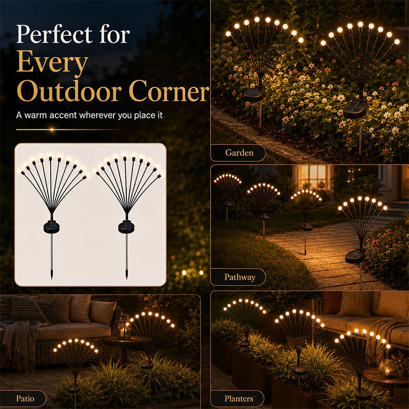 SolaBloom: Solar Firefly Garden Stake Lights