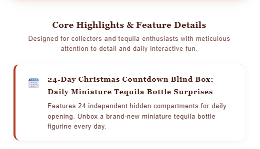 🎁✨24-Day Mini Tequila Bottle Advent Blind Box for Holiday Celebration, Bar Table Decor, Collector Gift & Family Countdown
